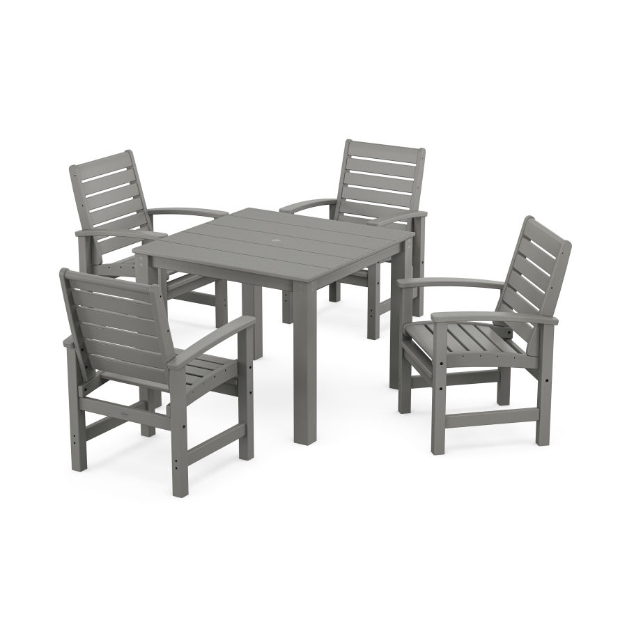 POLYWOOD Signature 5-Piece Parsons Dining Set in Slate Grey