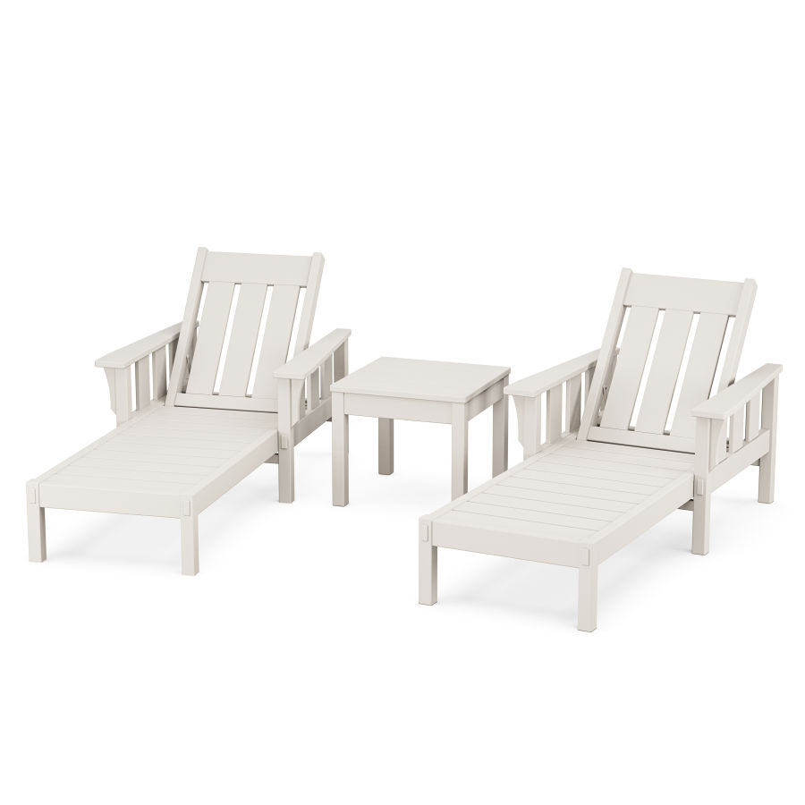 POLYWOOD Acadia 3-Piece Chaise Set in Sand