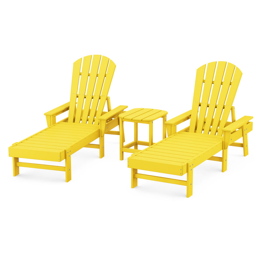 POLYWOOD South Beach Chaise 3-Piece Set in Lemon