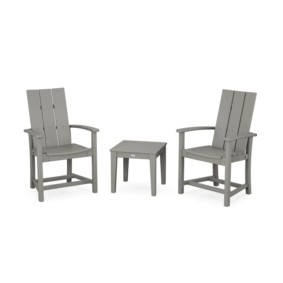 POLYWOOD Modern 3-Piece Upright Adirondack Chair Set