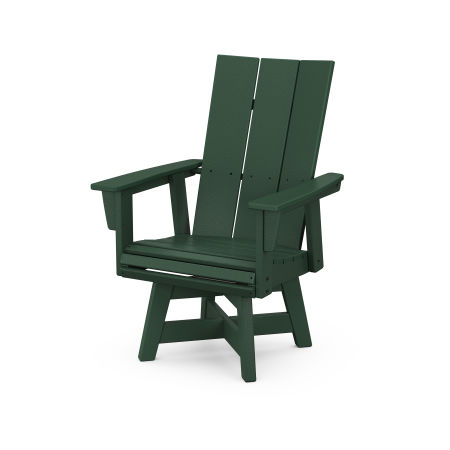 POLYWOOD Modern Adirondack Swivel Dining Chair in Green