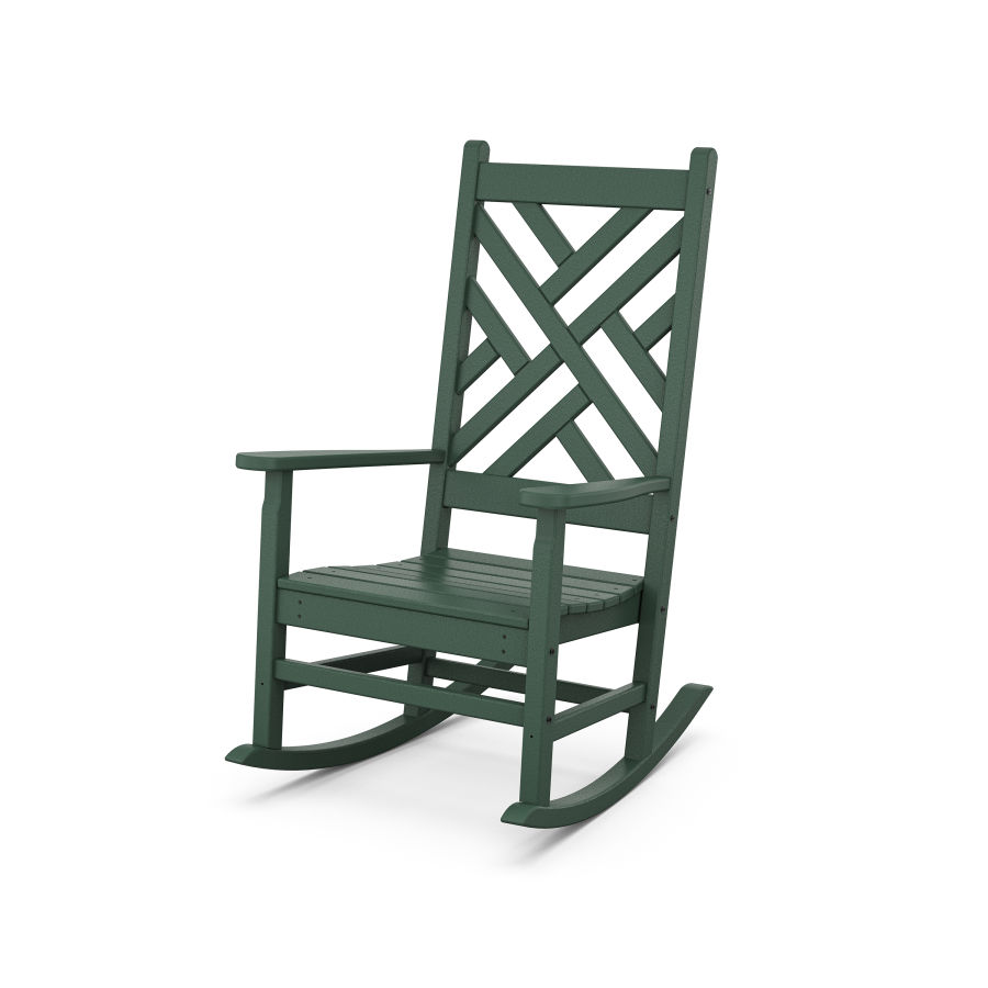 POLYWOOD Chippendale Porch Rocking Chair in Green