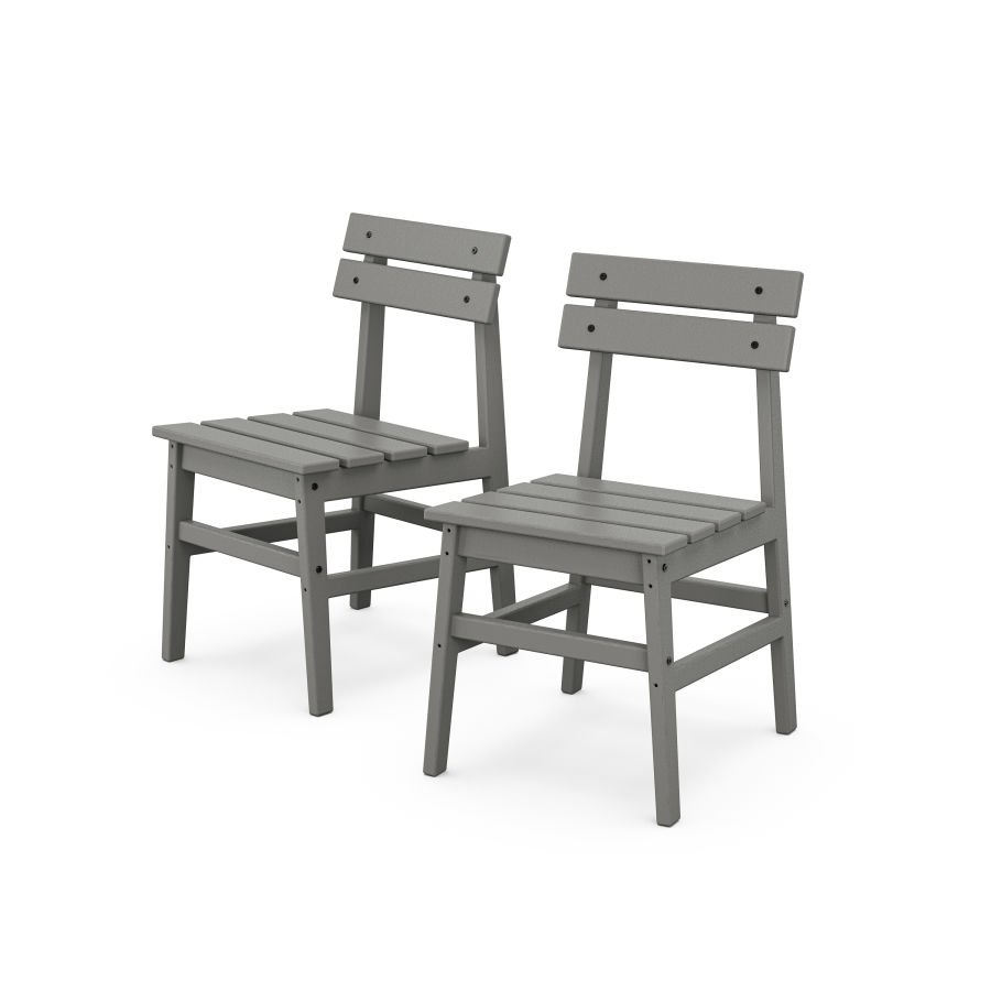 POLYWOOD Modern Studio Plaza Chair 2-Pack in Slate Grey