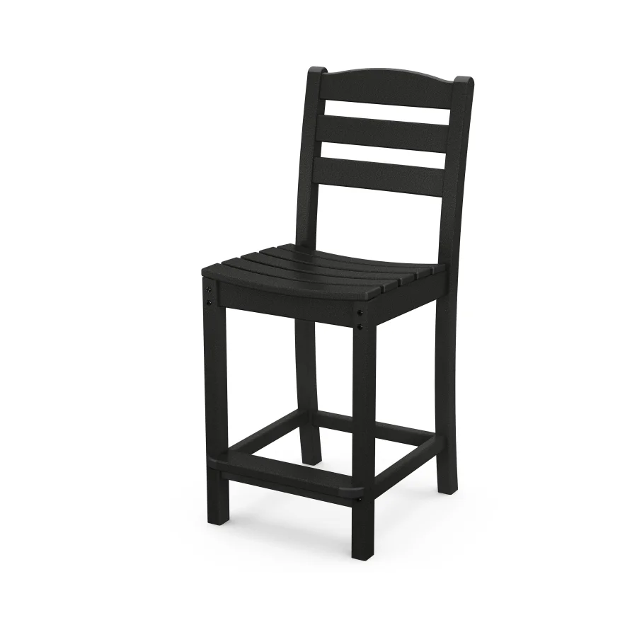 POLYWOOD La Casa Café Counter Side Chair in Black