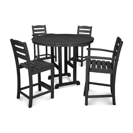 La Casa Café 5-Piece Counter Dining Set in Black
