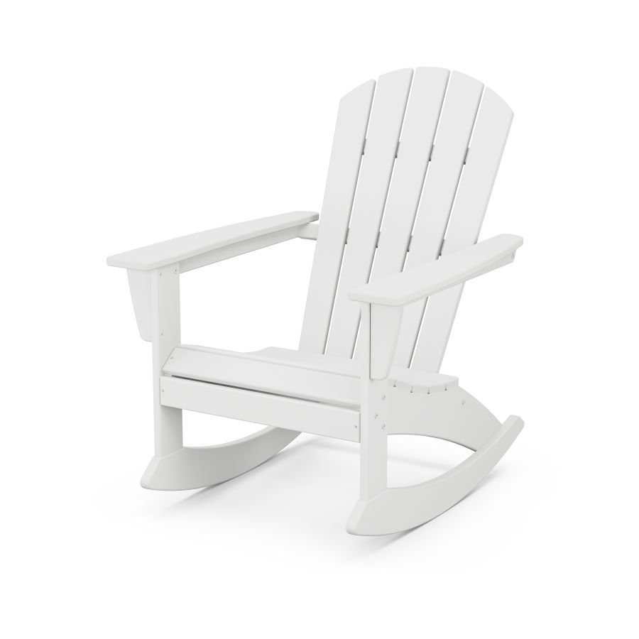 POLYWOOD Nautical Adirondack Rocking Chair in White