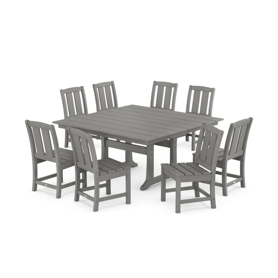 POLYWOOD Mission Side Chair 9-Piece Square Farmhouse Dining Set with Trestle Legs
