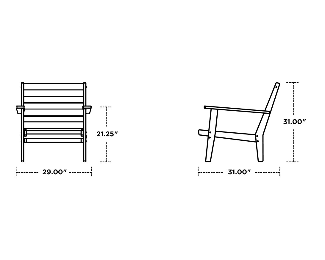 Dimensions for Grant Park Deep Seating Chair