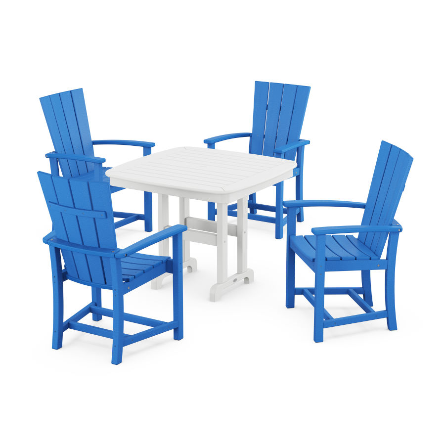 POLYWOOD Quattro 5-Piece Dining Set in Pacific Blue