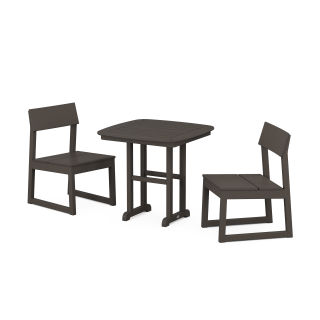 POLYWOOD EDGE Side Chair 3-Piece Dining Set in Vintage Finish