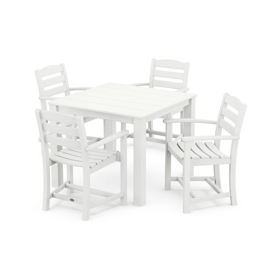 POLYWOOD La Casa Cafe' 5-Piece Parsons Dining Set in White