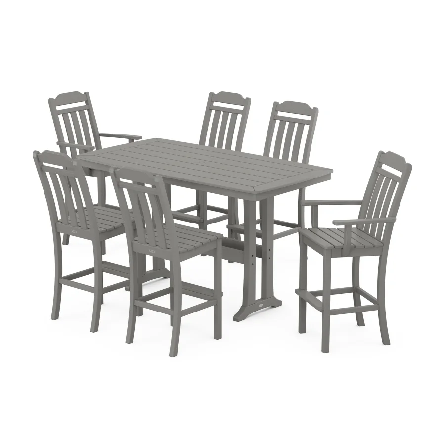 POLYWOOD Cottage 7-Piece Bar Set with Trestle Legs