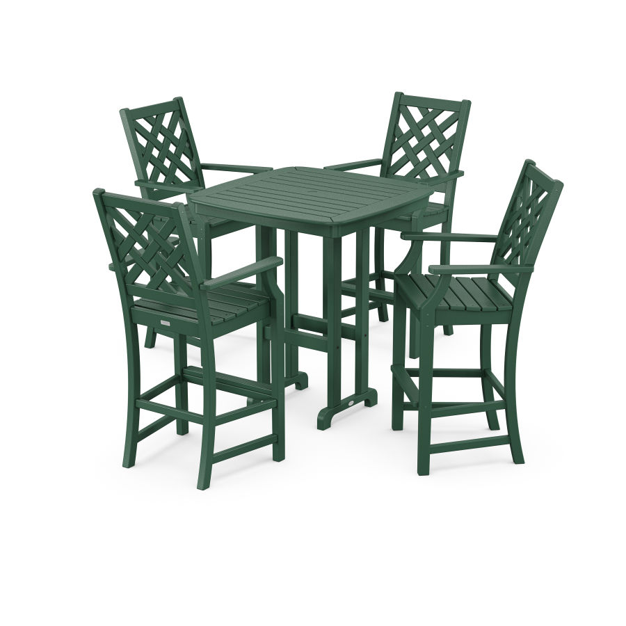 POLYWOOD Wovendale 5-Piece Bar Set in Green