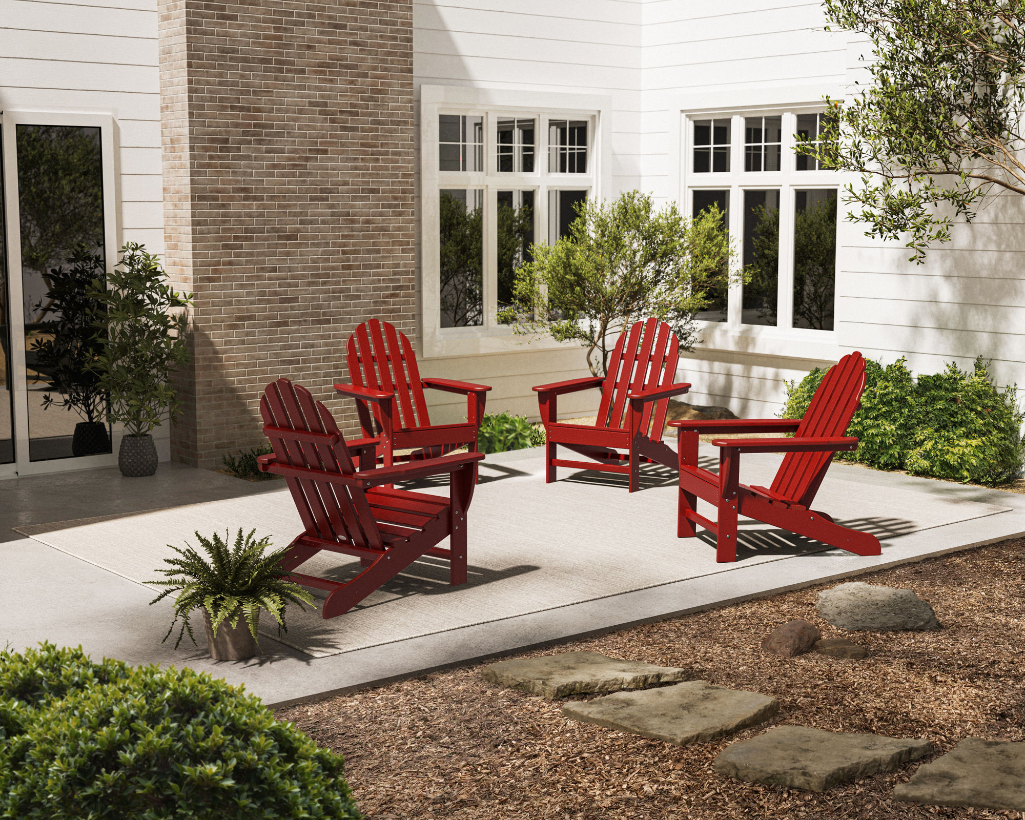 POLYWOOD 4 Piece Classic Adirondack Conversation Set PWS780 1