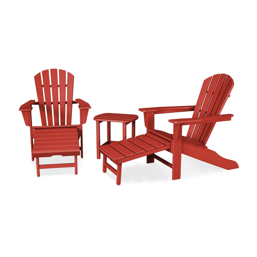 POLYWOOD Palm Coast Ultimate Adirondack 3-Piece Set in Sunset Red