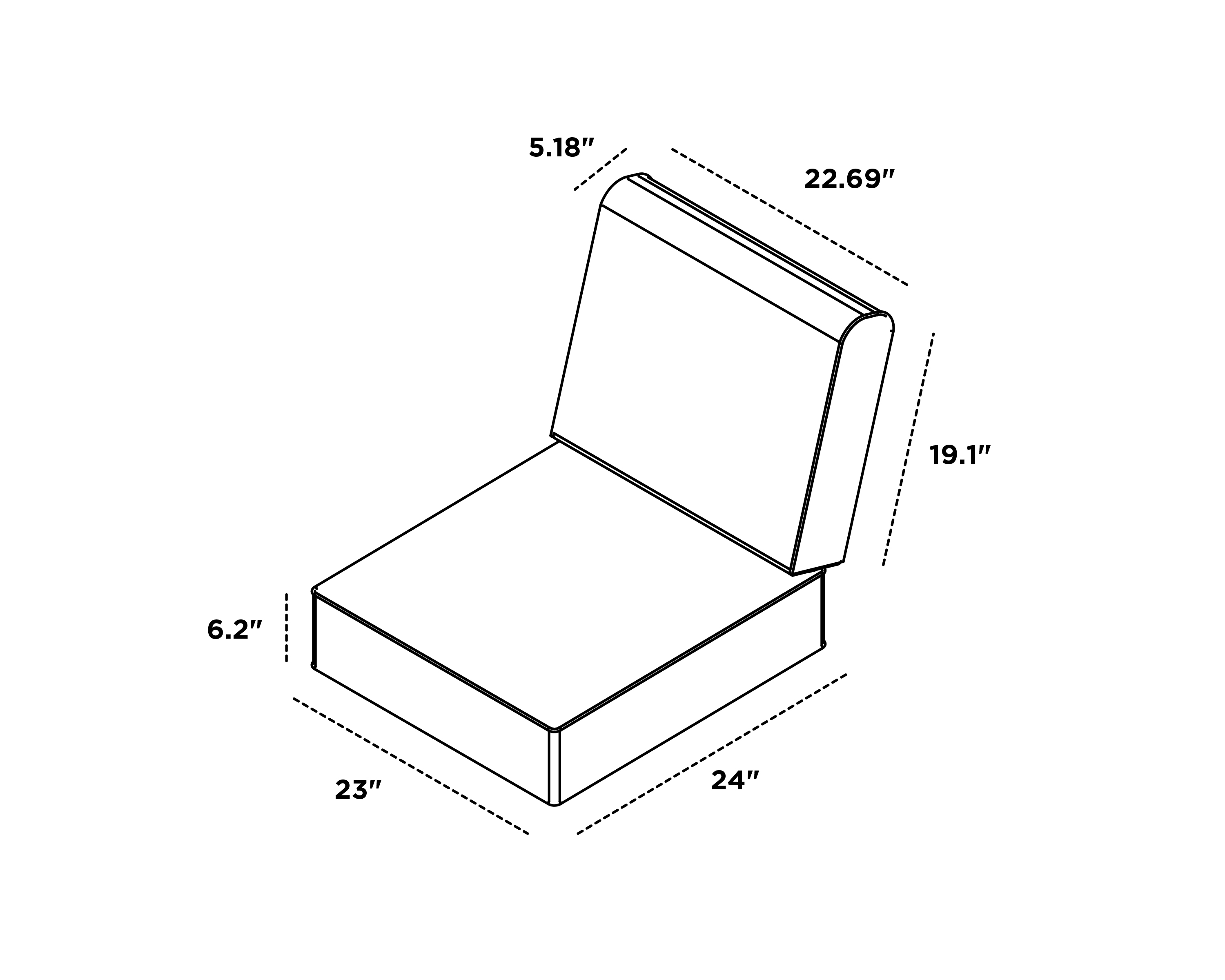 Dimensions for Ateeva Harbour Seat and Back Cushion
