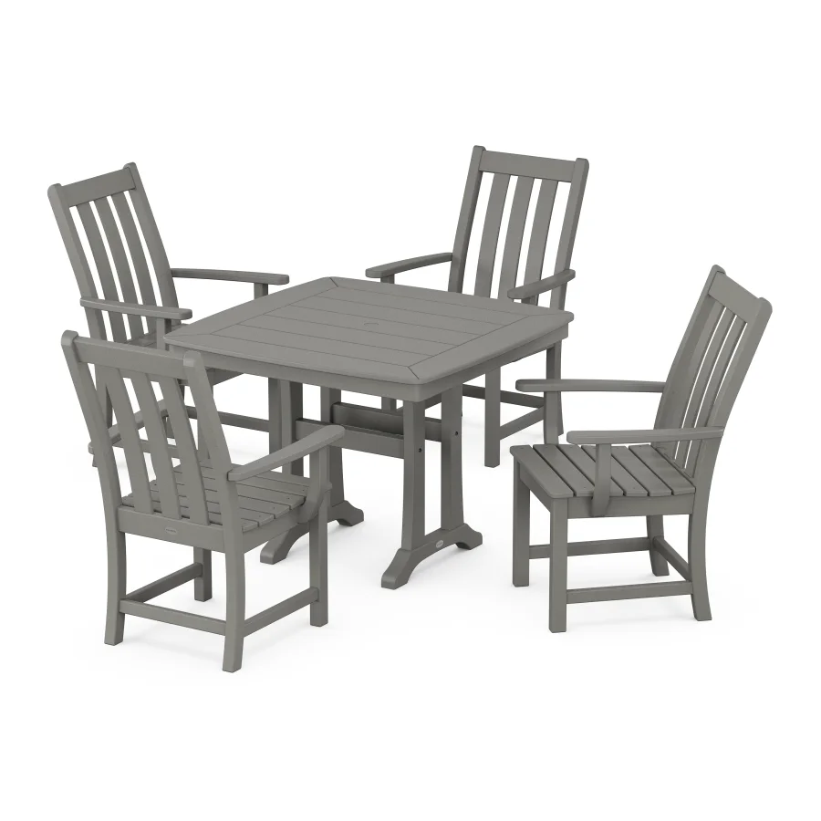 POLYWOOD Vineyard 5-Piece Dining Set with Trestle Legs