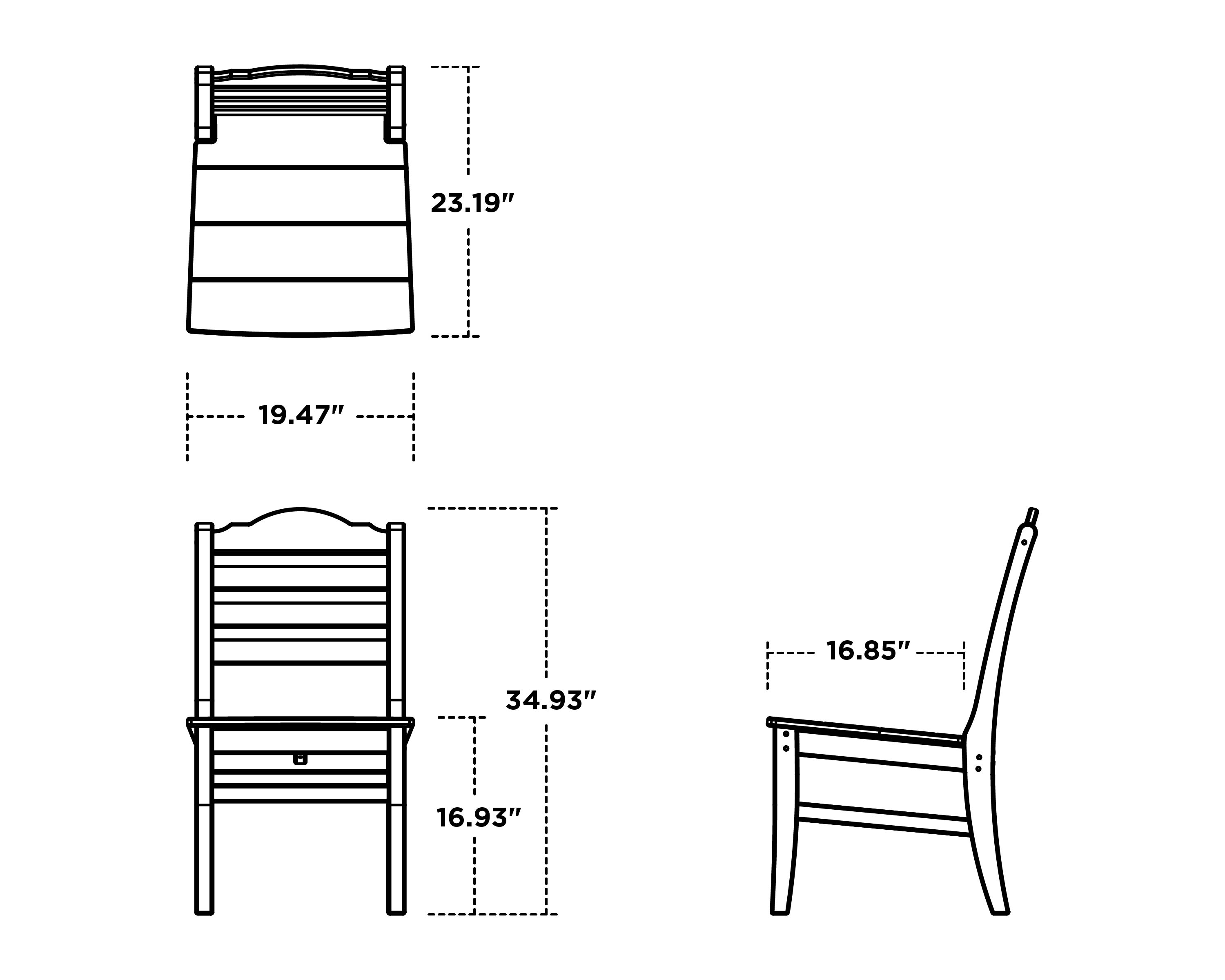Dimensions for Savannah Dining Side Chair