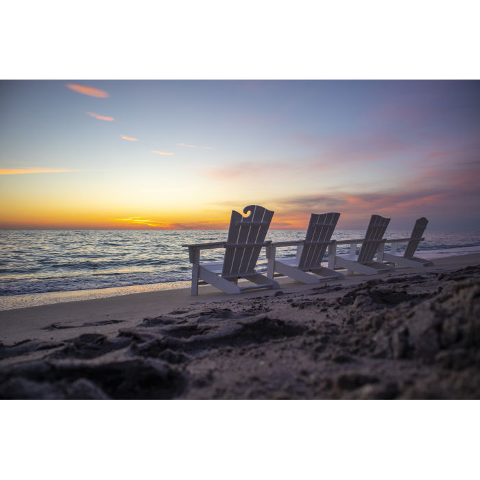 POLYWOOD Wave Collection 4-Piece Adirondack Chair Set