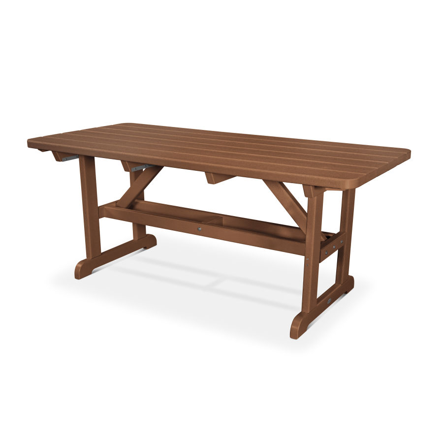 POLYWOOD Park 33" x 70" Picnic Table in Teak