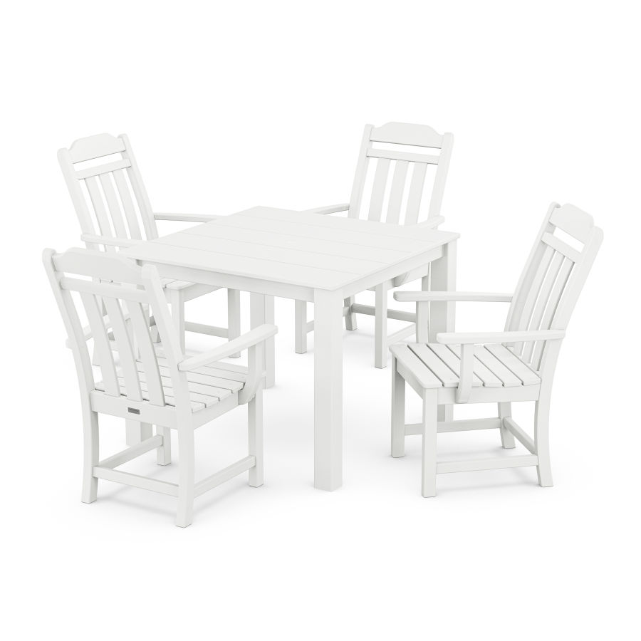 POLYWOOD Country Living 5-Piece Parsons Dining Set in White