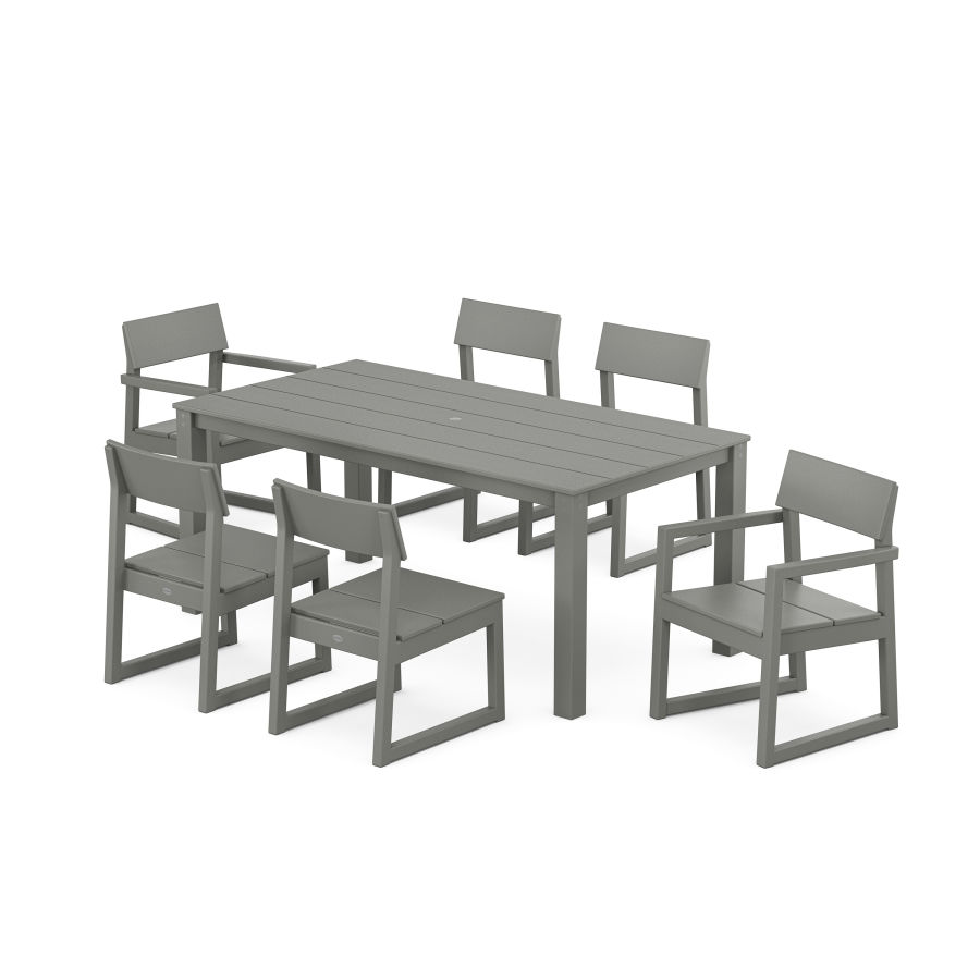 POLYWOOD EDGE 7-Piece Parsons Dining Set in Slate Grey