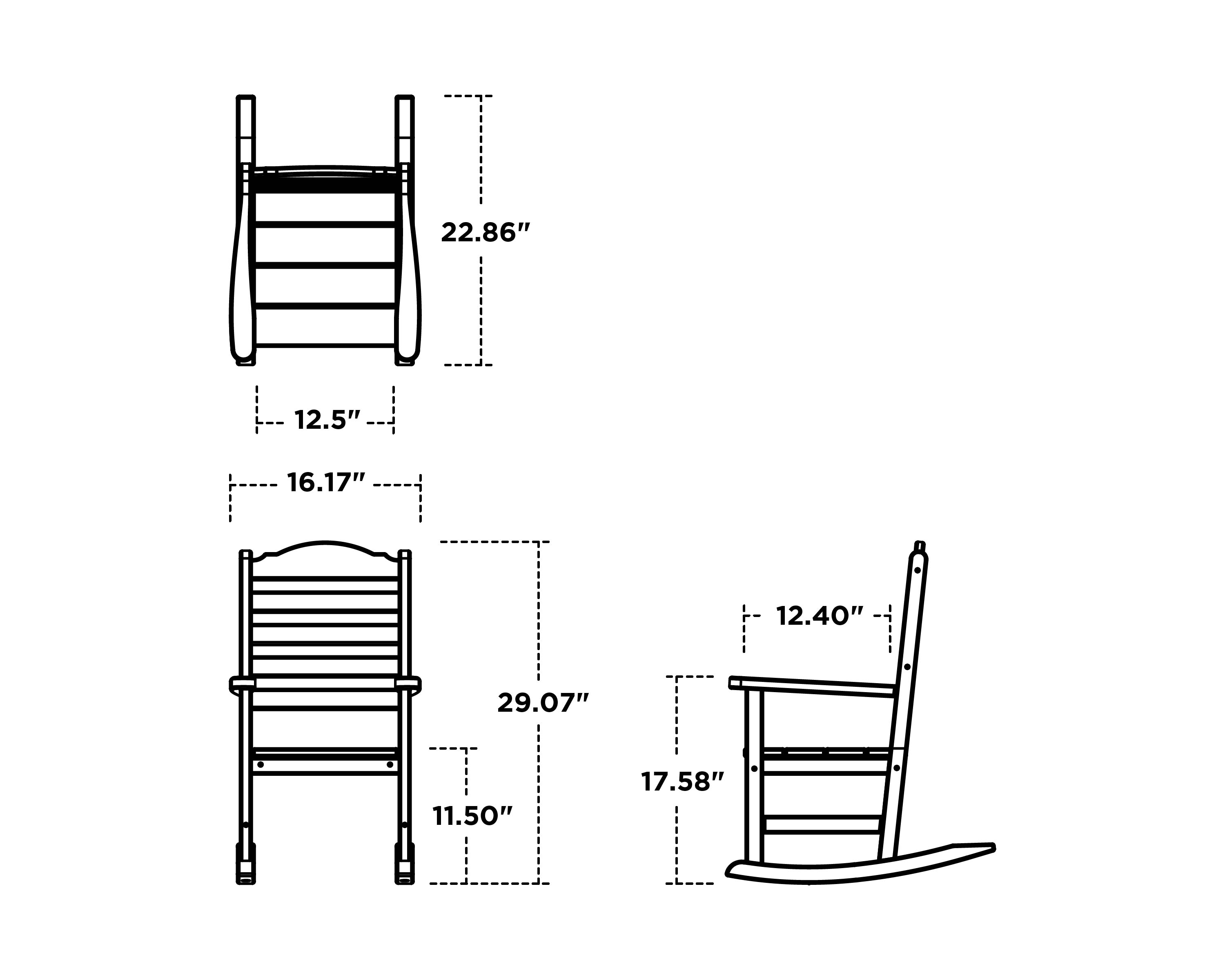 Dimensions for Savannah Kids Rocking Chair
