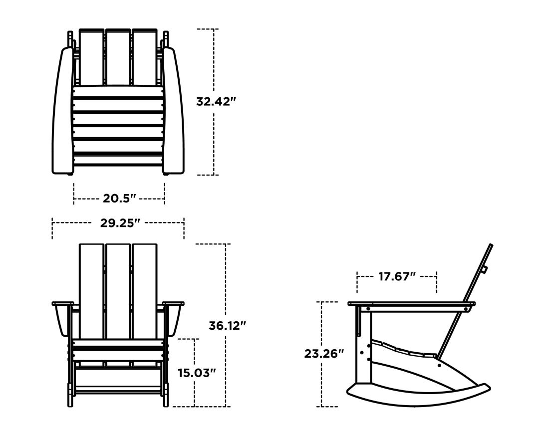 Dimensions for Modern Adirondack Rocking Chair