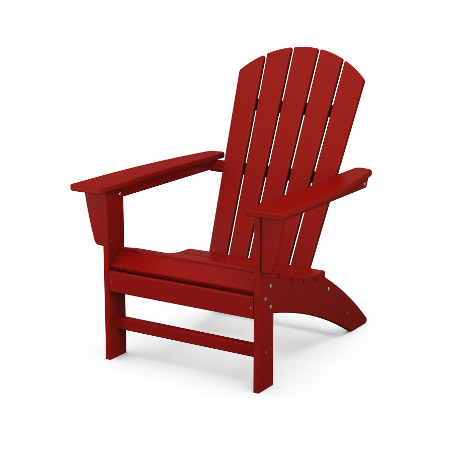 POLYWOOD Nautical Adirondack Chair in Crimson Red