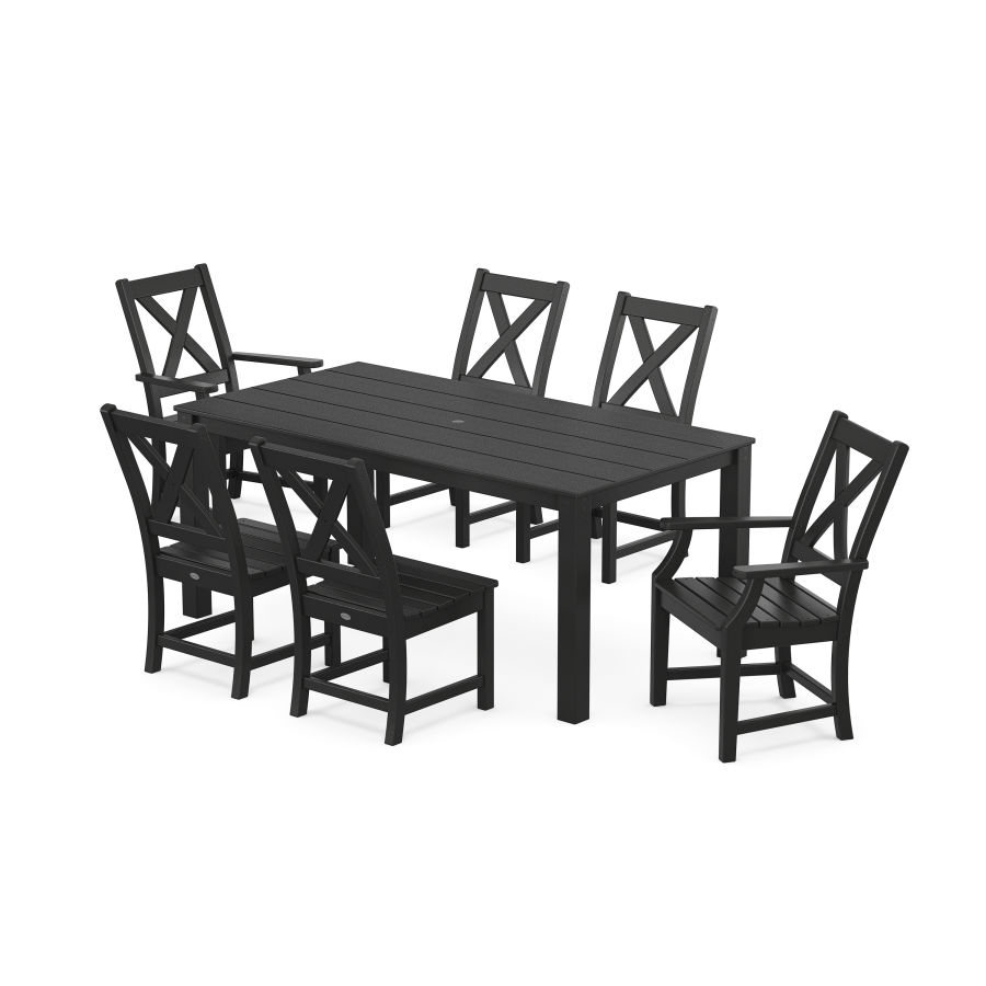 POLYWOOD Braxton 7-Piece Parsons Dining Set in Black