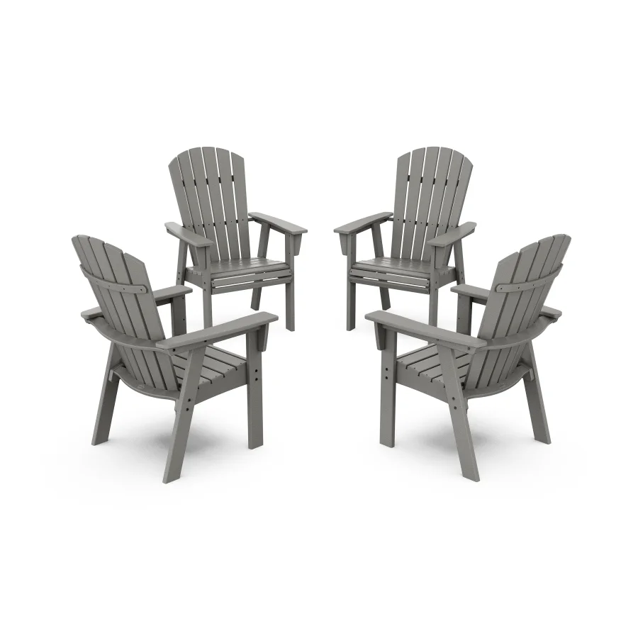 POLYWOOD Nautical 4-Piece Curveback Upright Adirondack Conversation Set