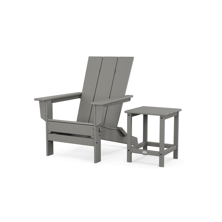 POLYWOOD Modern Studio Folding Adirondack Chair with Side Table