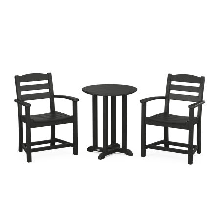 La Casa Café 3-Piece Round Dining Set in Black