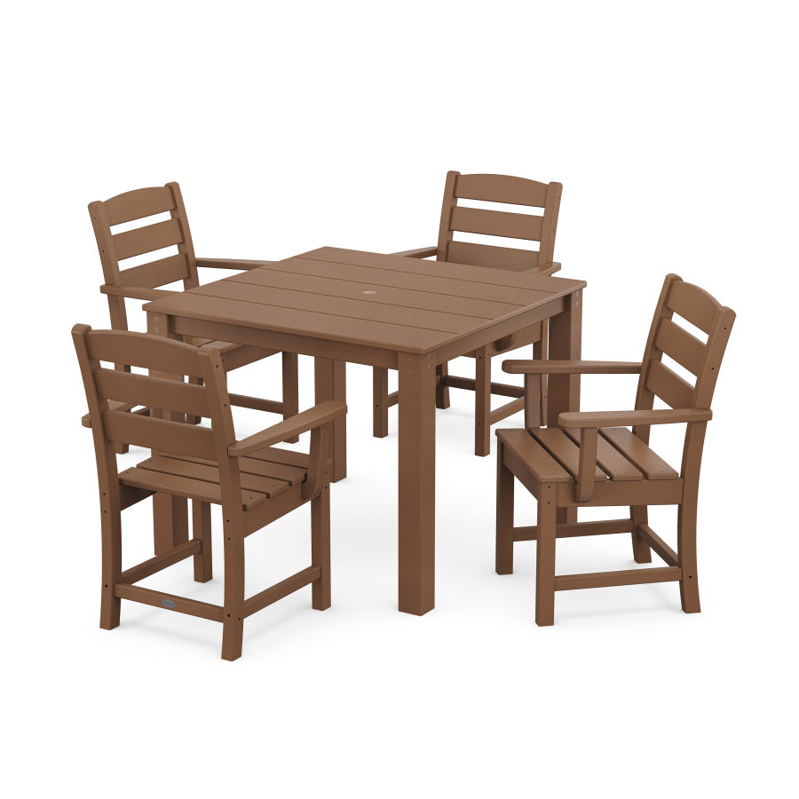 POLYWOOD Lakeside 5-Piece Parsons Dining Set in Teak