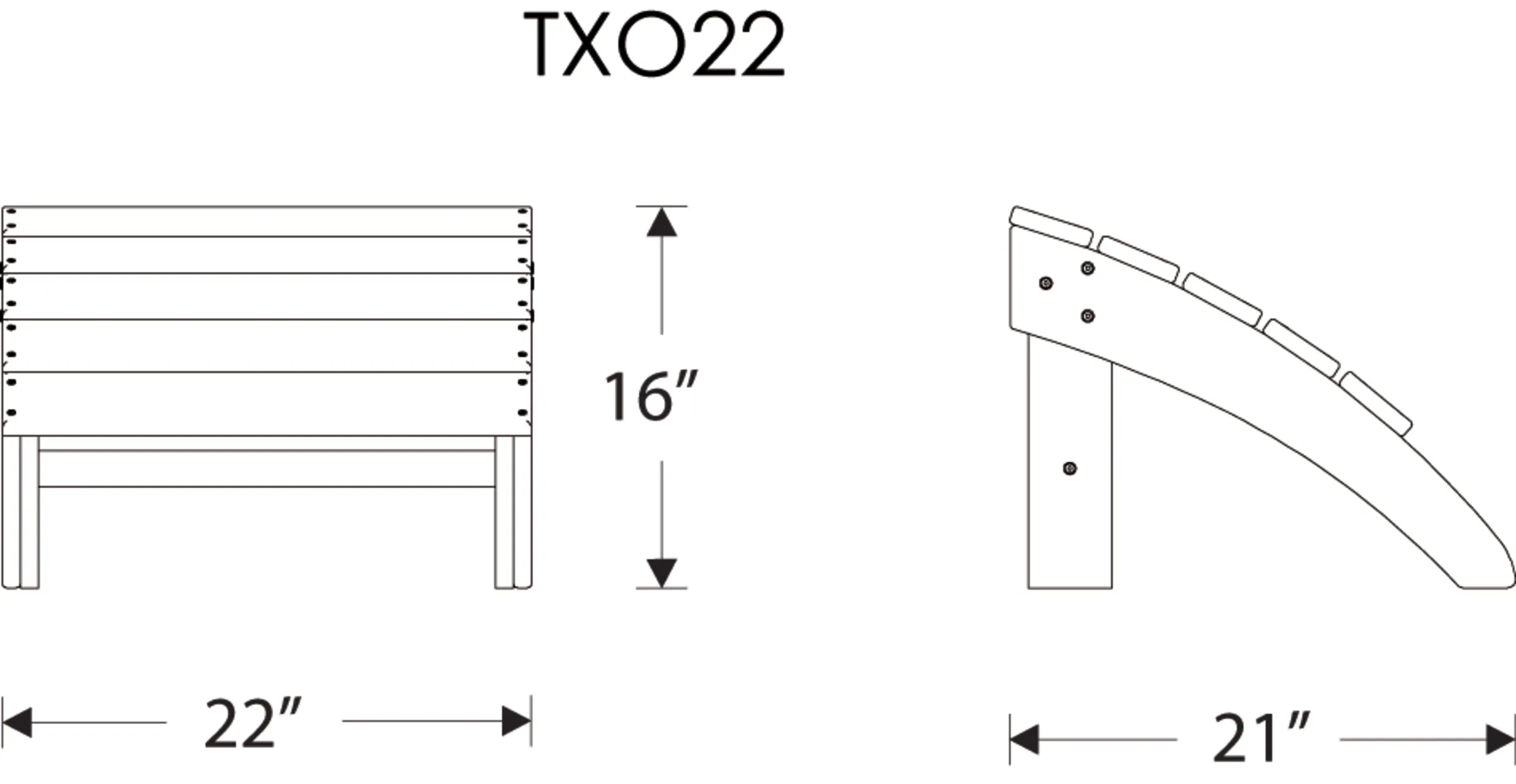 Dimensions for Yacht Club Ottoman