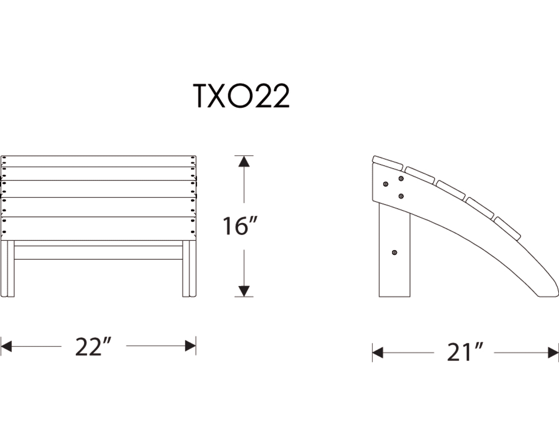 Dimensions for Yacht Club Ottoman