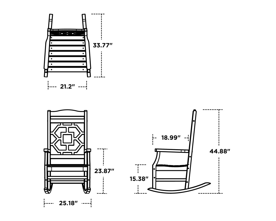 Dimensions for Chinoiserie Rocking Chair