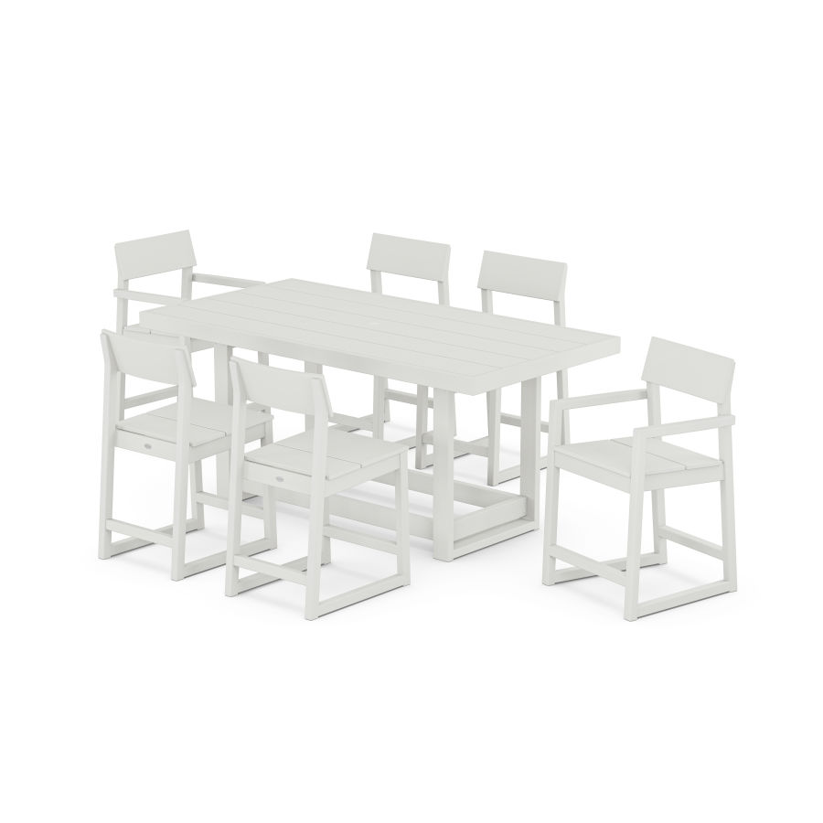 POLYWOOD EDGE 7-Piece Counter Table Set in Vintage White
