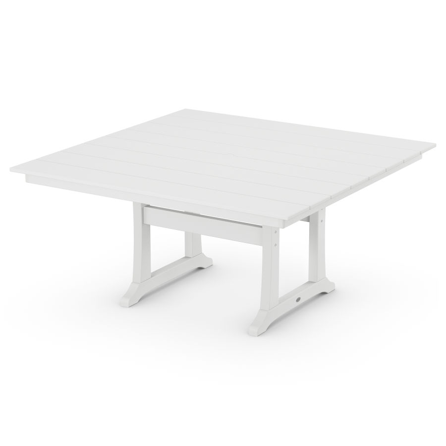 POLYWOOD 59" Square Dining Table in White