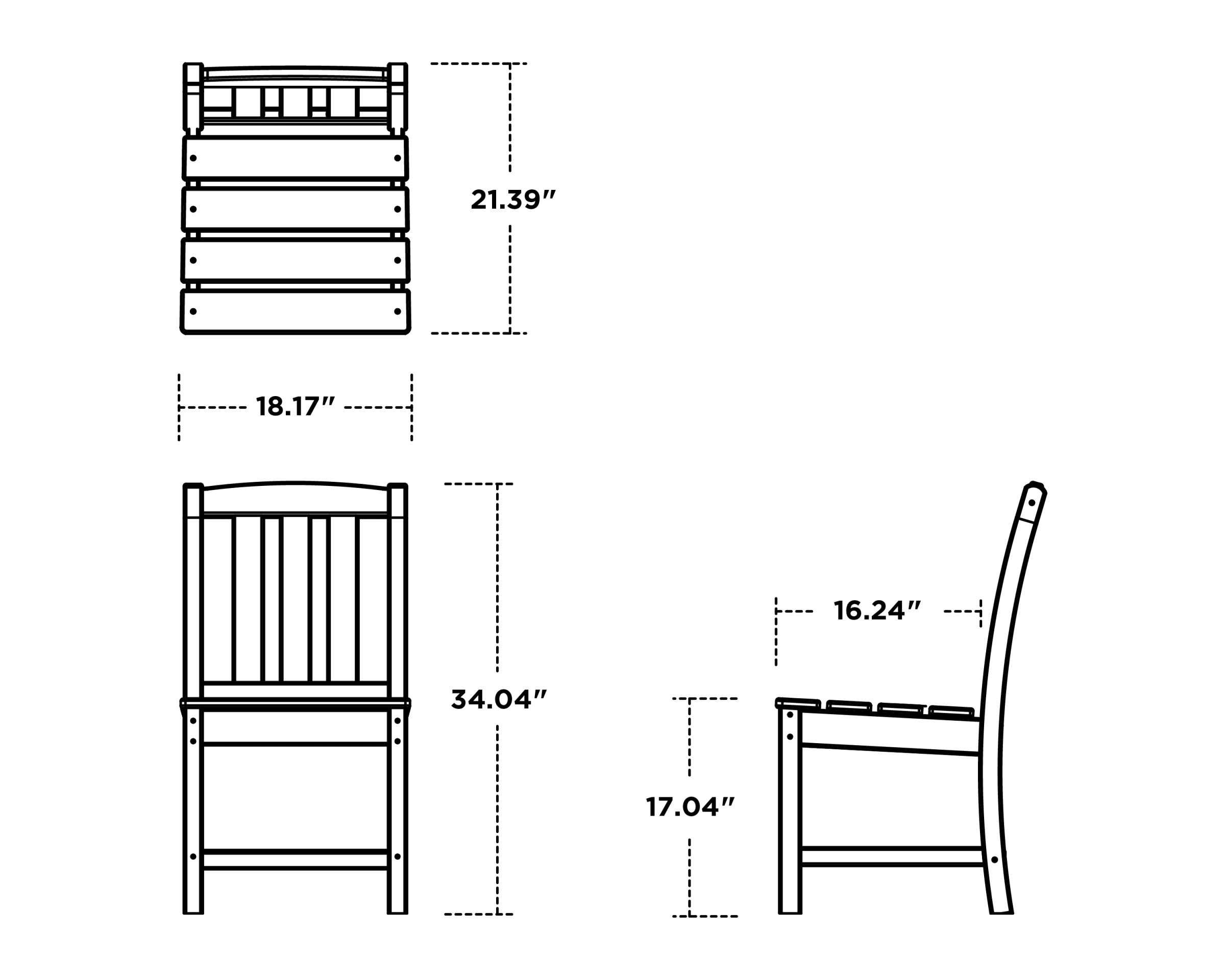 Dimensions for Cape Cod Dining Side Chair