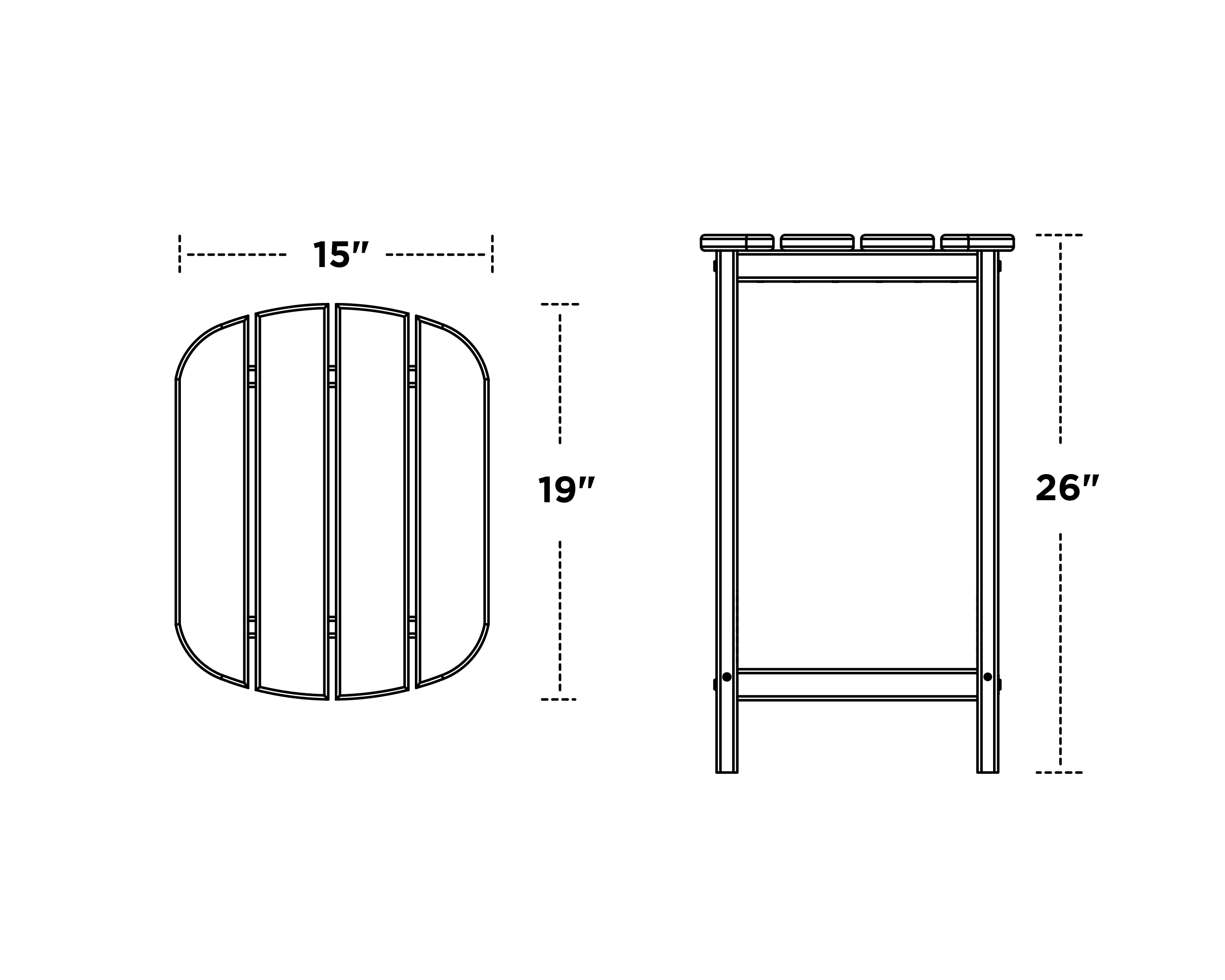 Dimensions for South Beach 26" Counter Side Table