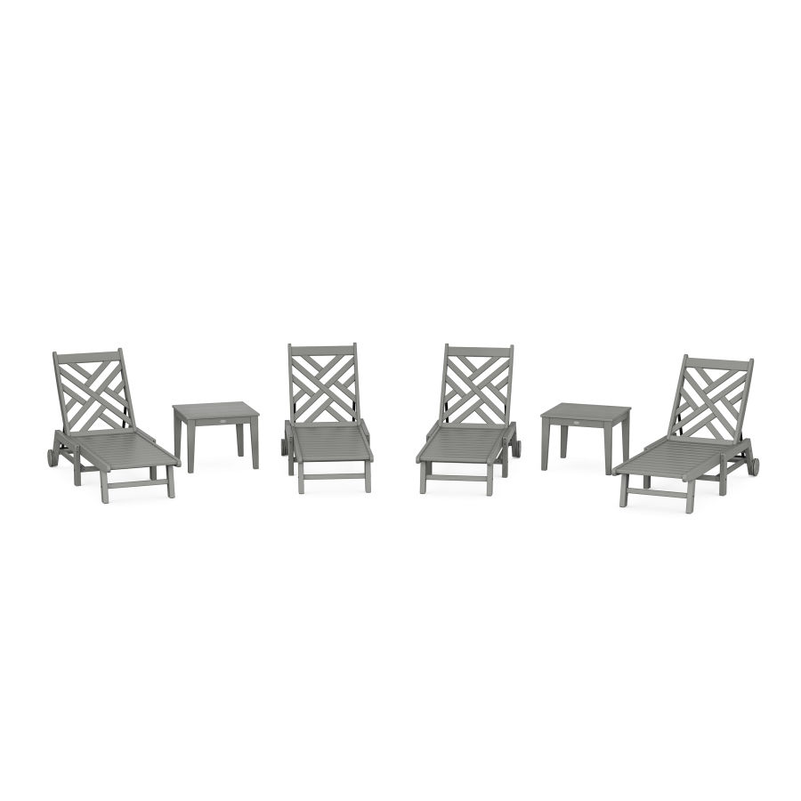 POLYWOOD Chippendale 6-Piece Chaise Set with Wheels