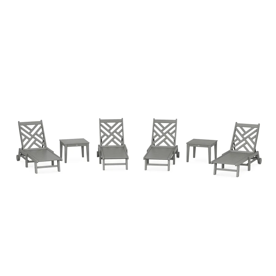 POLYWOOD Chippendale 6-Piece Chaise Set with Wheels