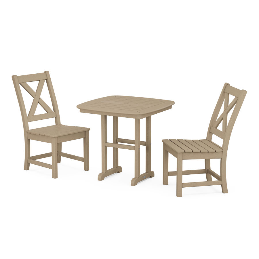 POLYWOOD Braxton Side Chair 3-Piece Dining Set in Vintage Sahara
