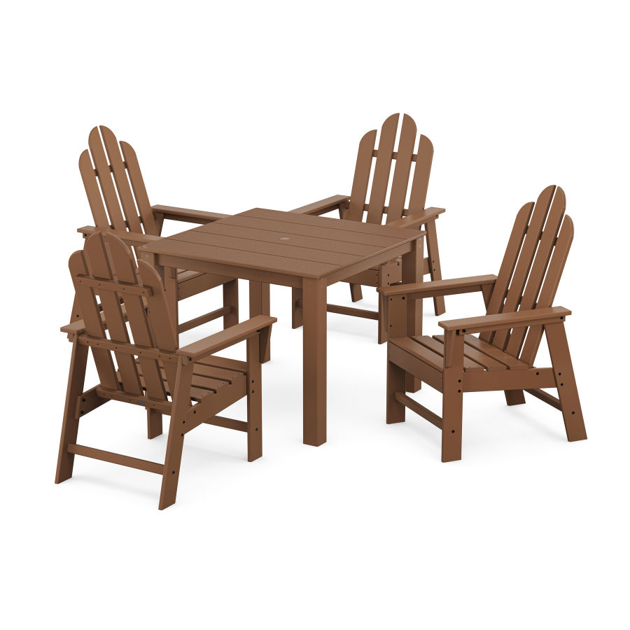 POLYWOOD Long Island 5-Piece Parsons Dining Set in Teak