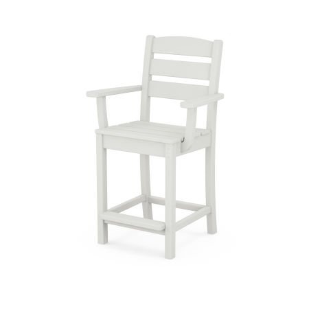 POLYWOOD Lakeside Counter Arm Chair in Vintage White