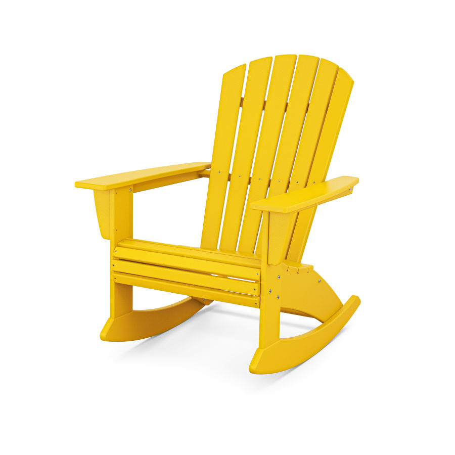 POLYWOOD Nautical Curveback Adirondack Rocking Chair in Lemon
