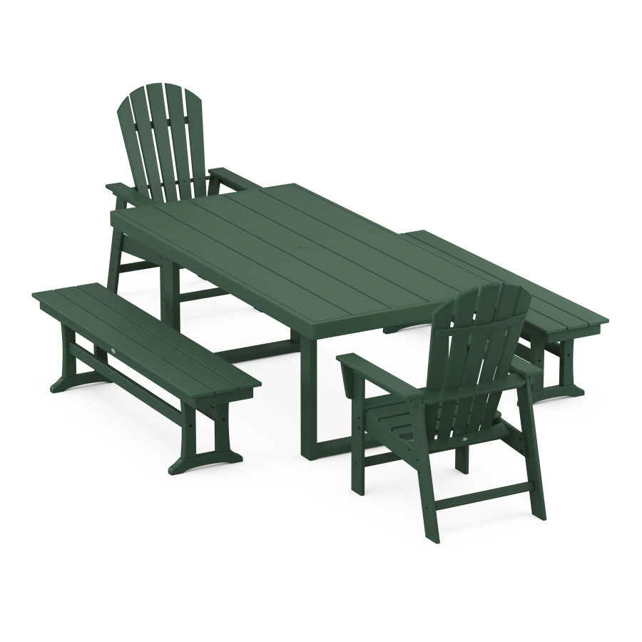 POLYWOOD South Beach 5-Piece Dining Set in Green