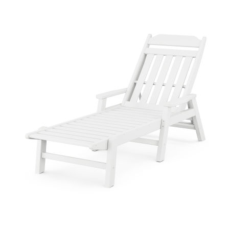 Country Living Chaise with Arms in White