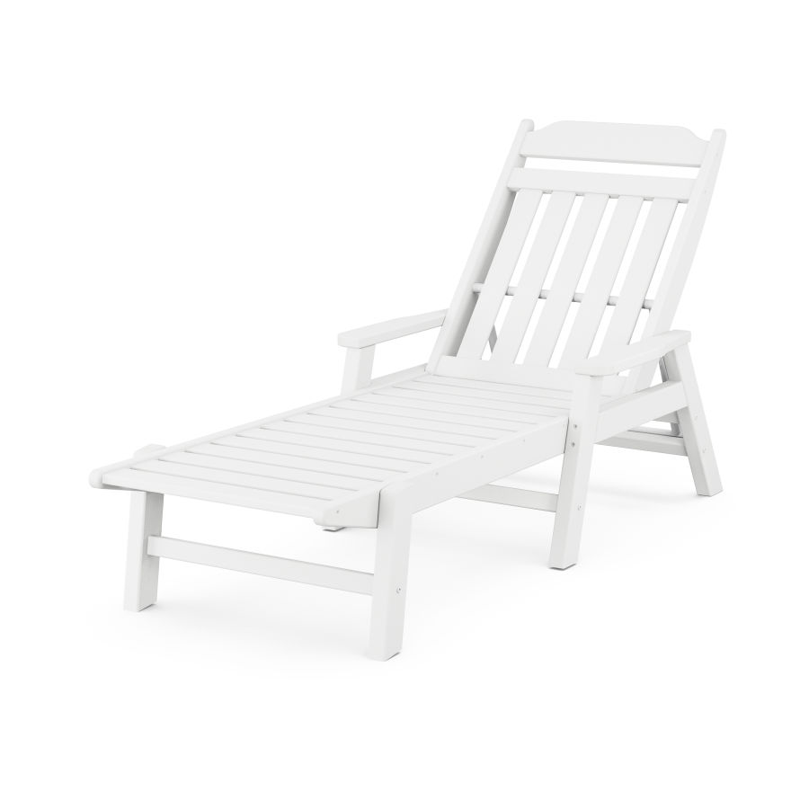 POLYWOOD Country Living Chaise with Arms in White